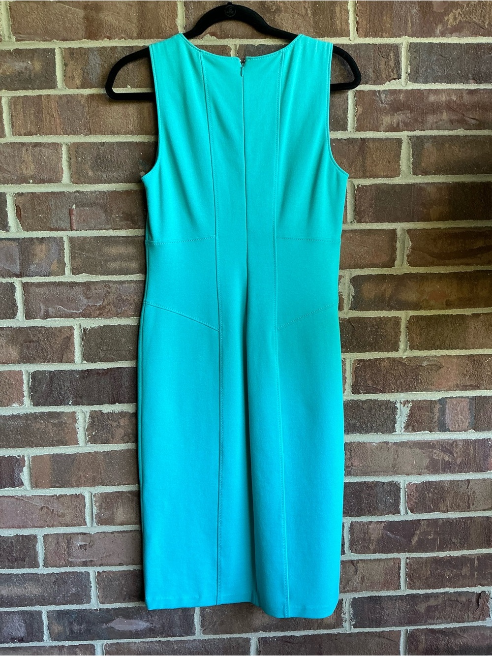 Armani Collezioni Sleeveless Teal Midi Sheath Dress